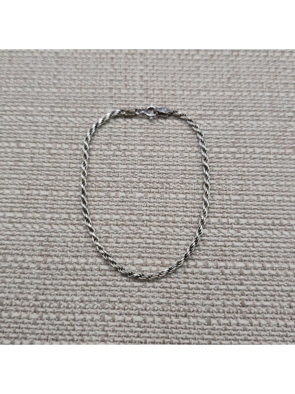 7 Inch Sterling Silver Rope Chain Bracelet A7898